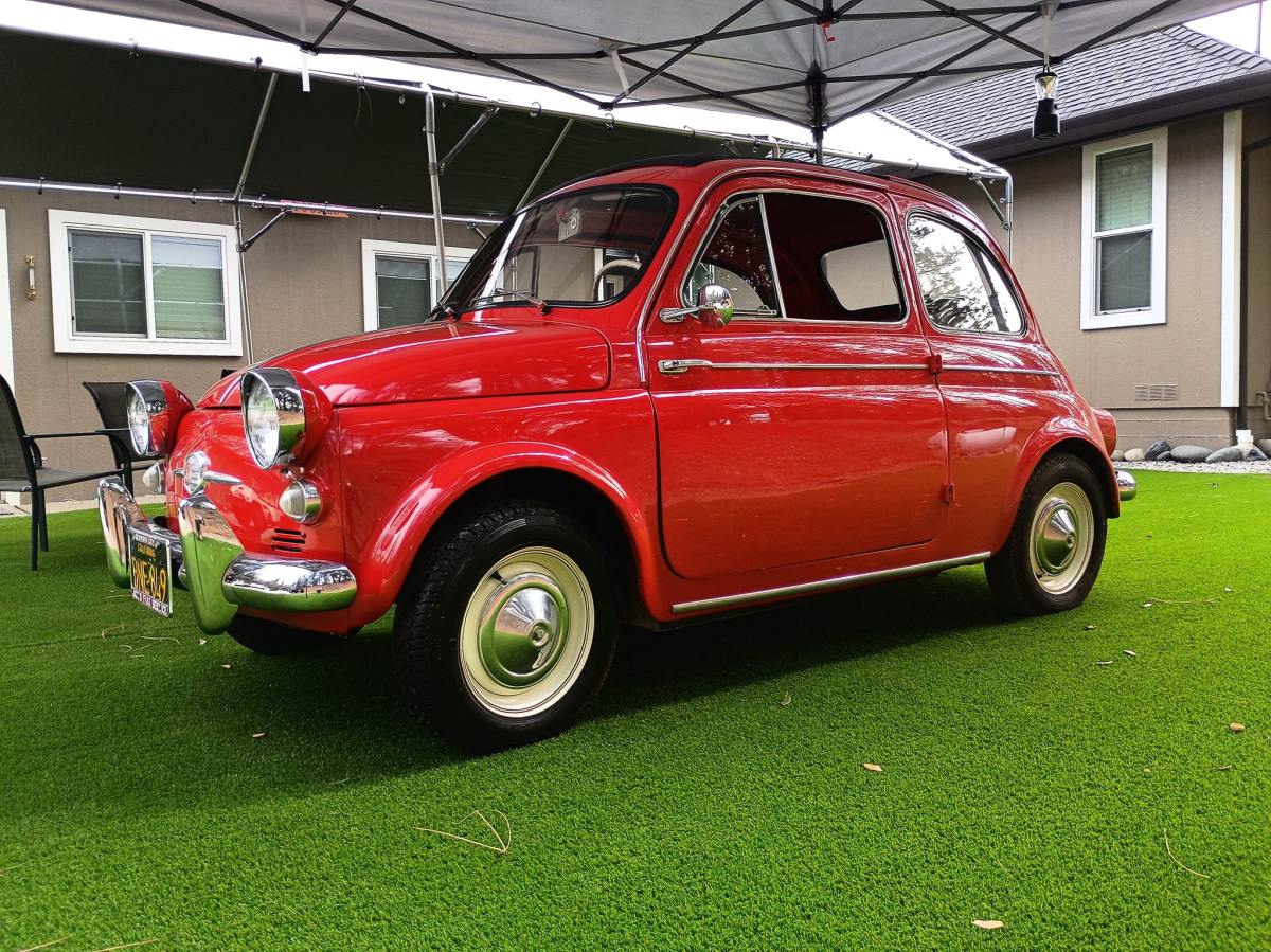 Six-Decades-Family-Owned 1958 Fiat Nuova 500 America — exterior front three-quarter view