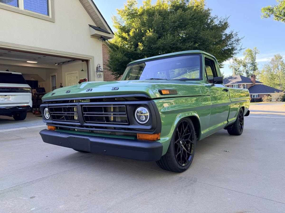 Coyote-Powered 1971 Ford F-100 Ranger XLT — exterior front three-quarter view