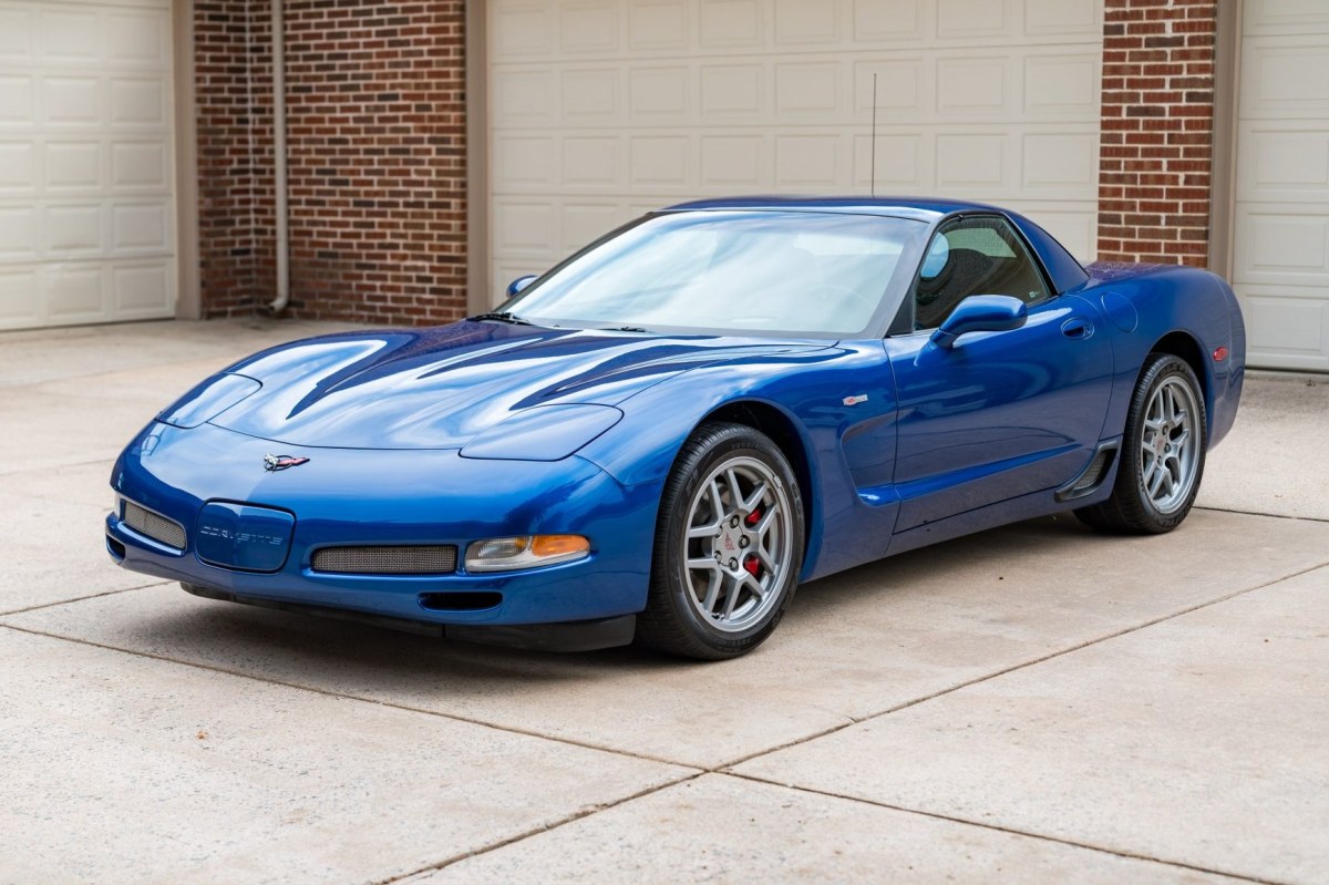 430-Mile 2002 Chevrolet Corvette Z06 — exterior front three-quarter view