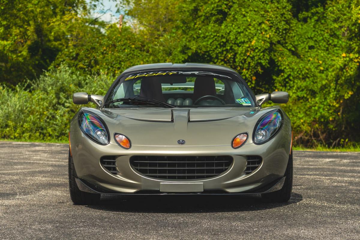 17k-Mile, Supercharged 2005 Lotus Elise — exterior front three-quarter view