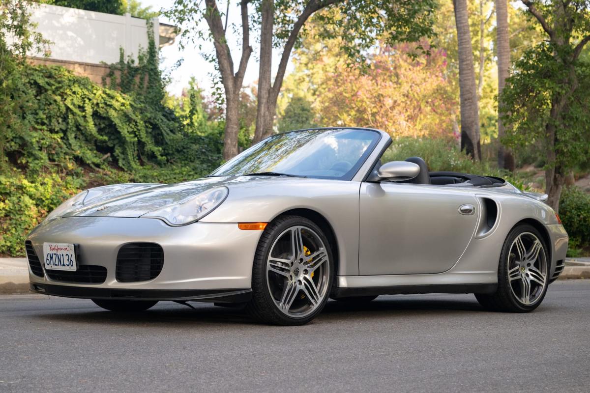 39k-Mile 2005 Porsche 911 Turbo S Cabriolet 6-Speed — exterior front three-quarter view
