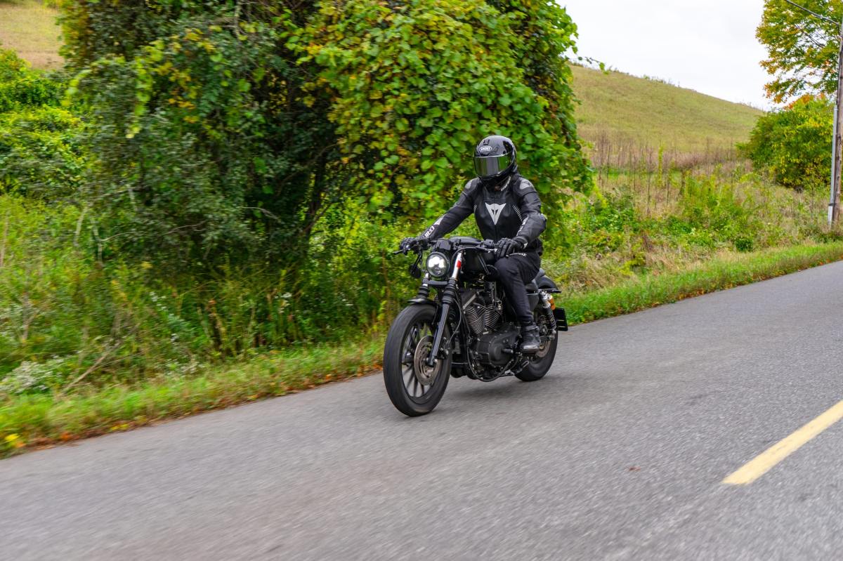 Modified 2009 Harley-Davidson Sportster Iron 883 — exterior front three-quarter view