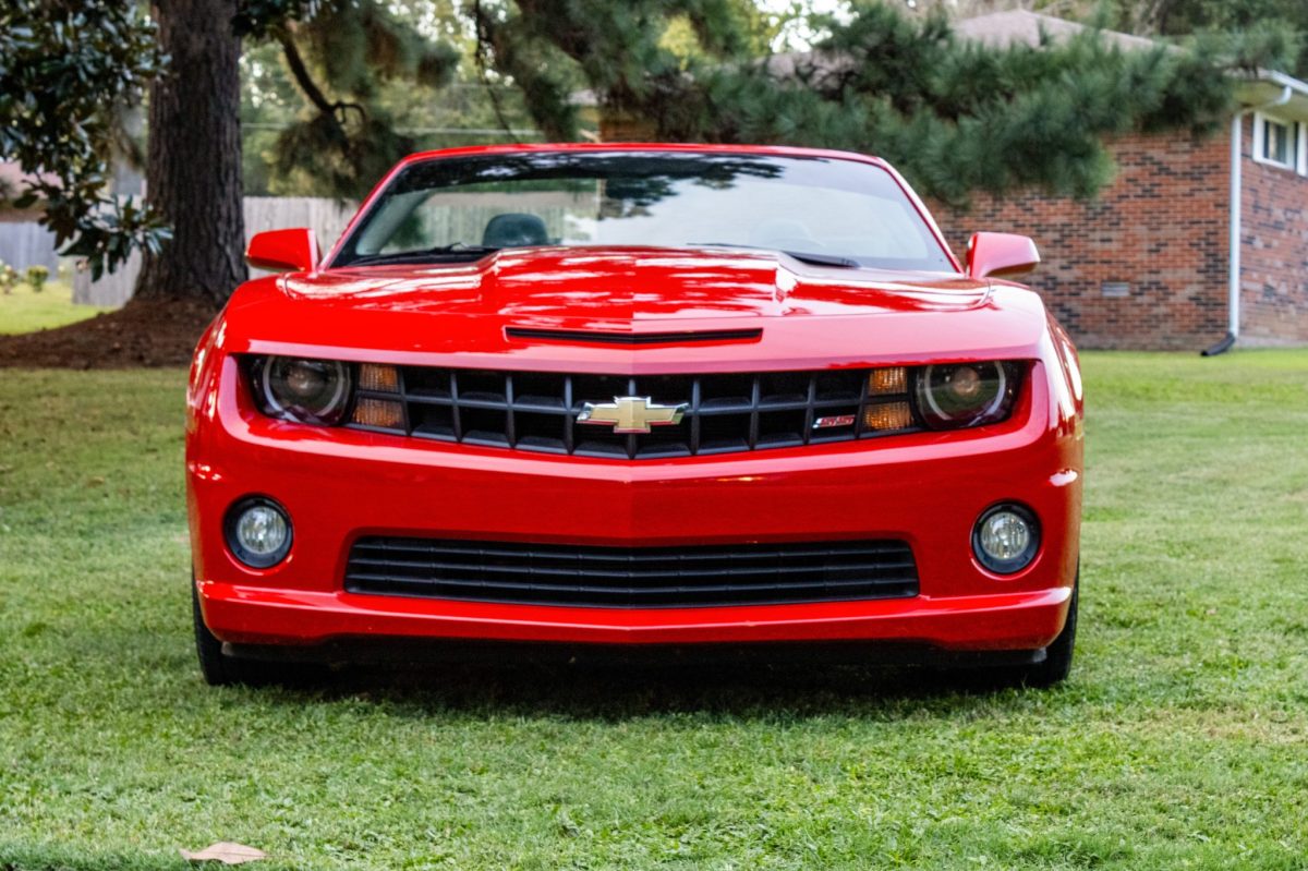 22k-Mile 2011 Chevrolet Camaro 2SS RS Convertible — exterior front three-quarter view