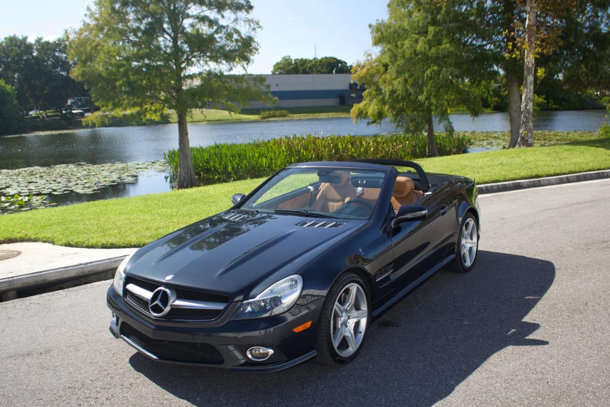 50k-Mile 2011 Mercedes-Benz SL550 — exterior front three-quarter view